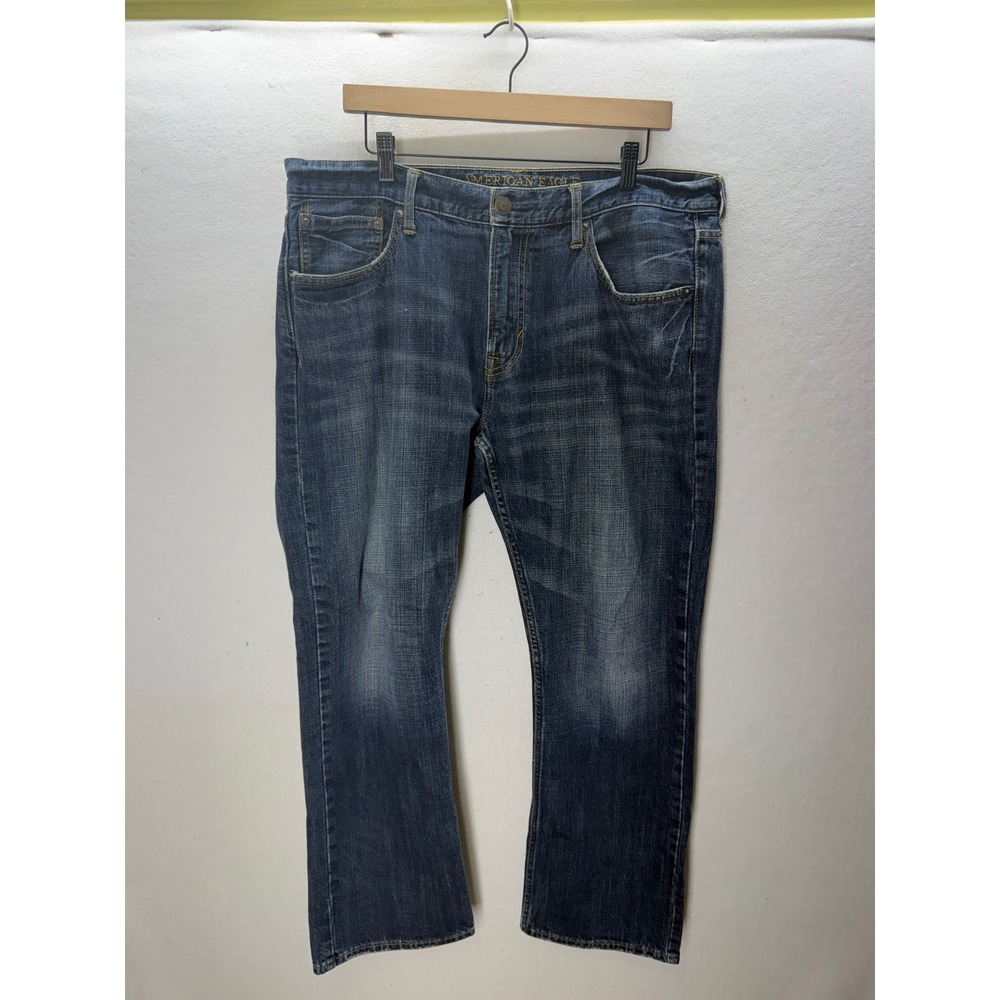 American Eagle Original Straight Jeans Mens 36x30 Blue Dark Wash Denim 3523